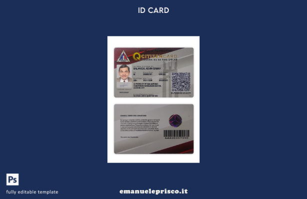 stile verificato Modello di carta d'identità del cittadino delle Filippine